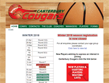 Tablet Screenshot of canterburycougars.com